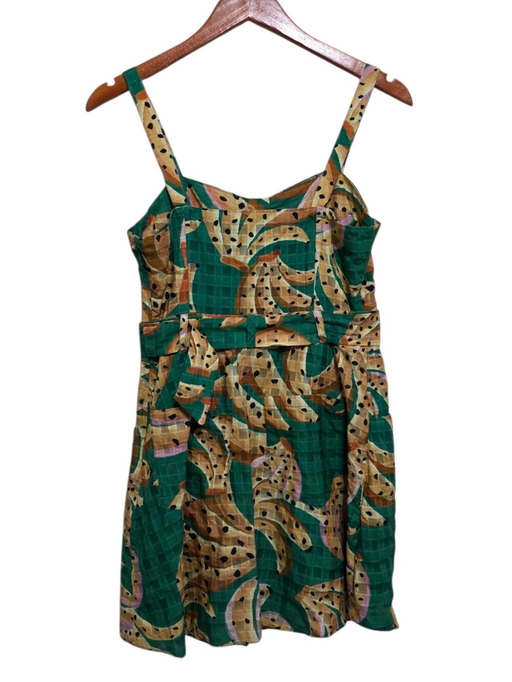 Farm Rio Raining Bananas Mini Dress Size Small - Picture 4 of 5